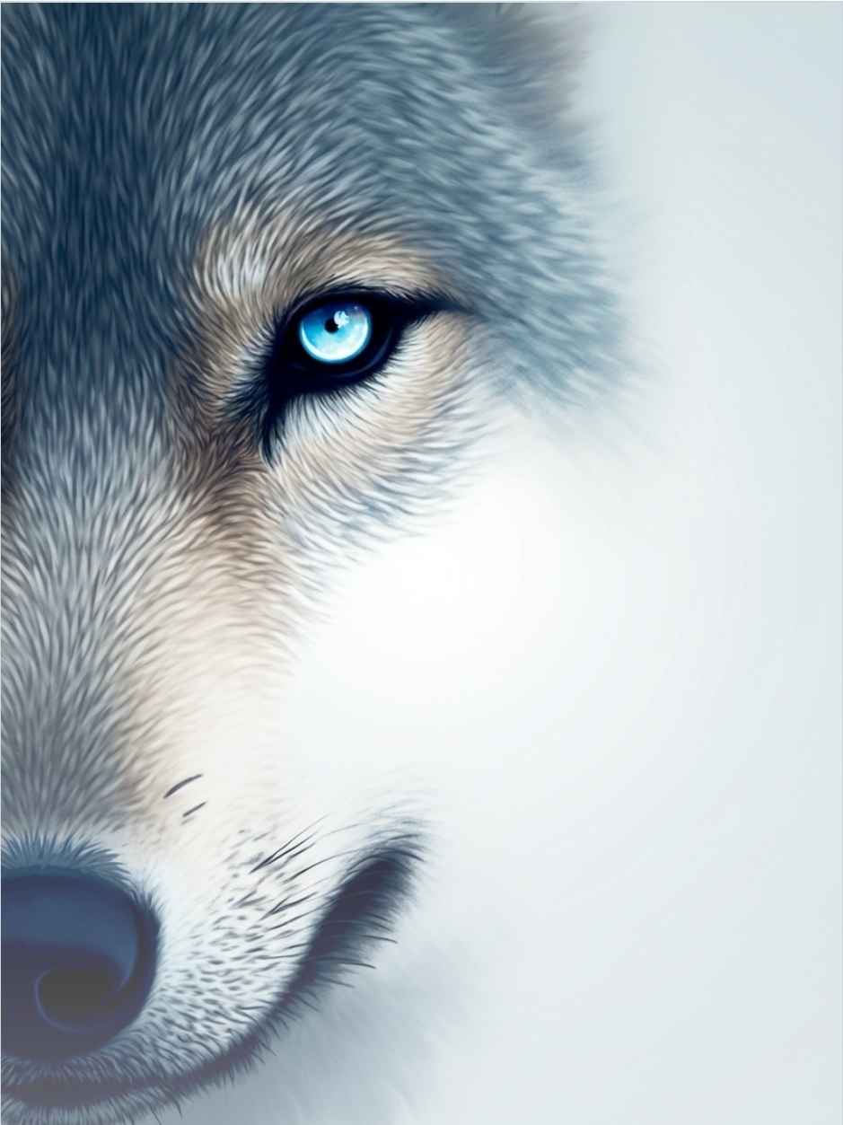 Retrato do lobo de olhos azuis